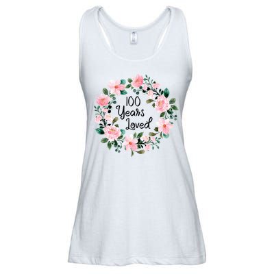 100 Years Loved Men Women 100 Years Old Cool 100th Birthday Gift Ladies Essential Flowy Tank