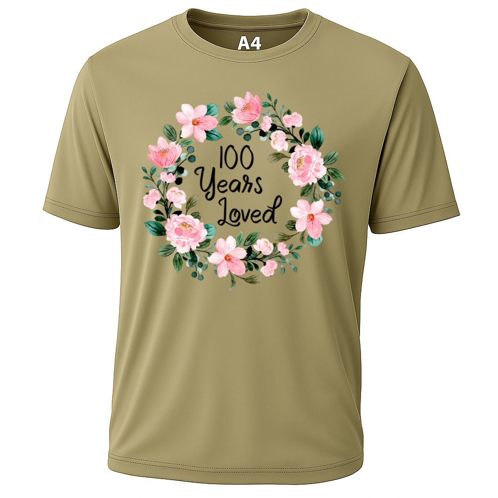 100 Years Loved Men Women 100 Years Old Cool 100th Birthday Gift Cooling Performance Crew T-Shirt