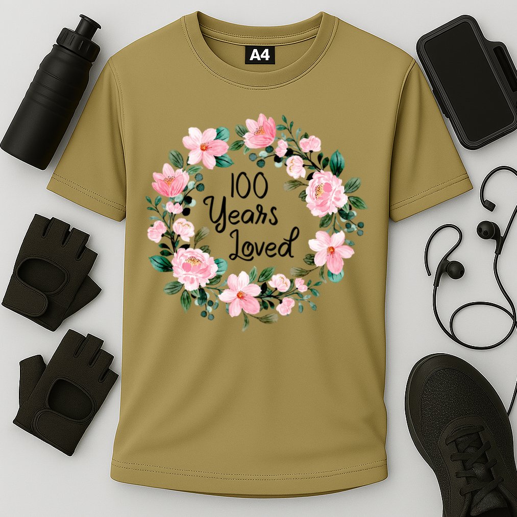 100 Years Loved Men Women 100 Years Old Cool 100th Birthday Gift Cooling Performance Crew T-Shirt