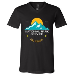 100 Years National Parks Service Environment Nature V-Neck T-Shirt