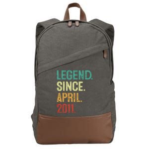 12 Years Old Legend Since April 2011 12th Birthday Cotton Canvas Backpack