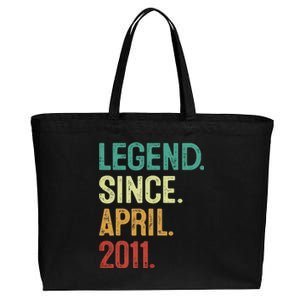 12 Years Old Legend Since April 2011 12th Birthday Cotton Canvas Jumbo Tote