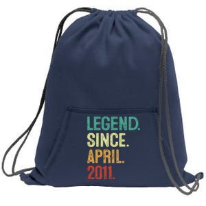 12 Years Old Legend Since April 2011 12th Birthday Sweatshirt Cinch Pack Bag