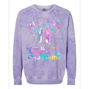 11 Years of Being Awesome 11 Years Old 11th Birthday Tie Dye Colorblast Crewneck Sweatshirt