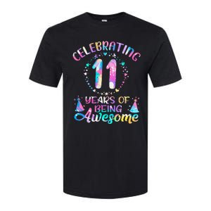 11 Years of Being Awesome 11 Years Old 11th Birthday Tie Dye Softstyle CVC T-Shirt