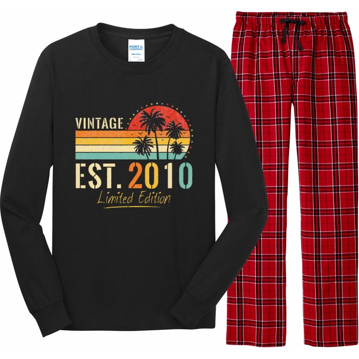 13 Years Old Vintage Est 2010 Limited Edition 13th Birthday Long Sleeve Pajama Set