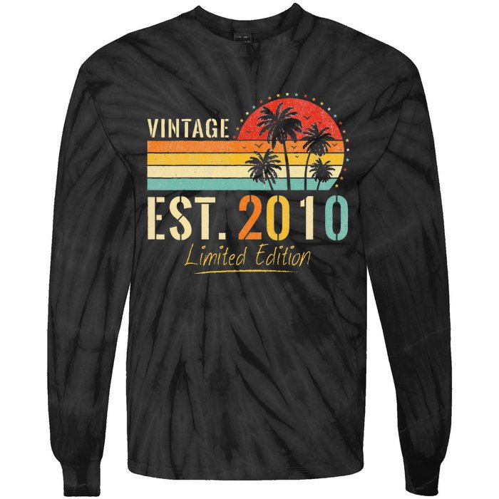 13 Years Old Vintage Est 2010 Limited Edition 13th Birthday Tie-Dye Long Sleeve Shirt