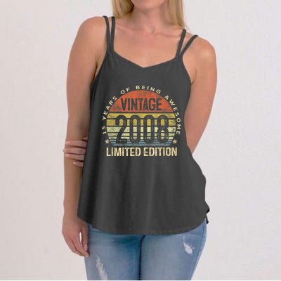 15 Year Old 15th Birthday Present Gifts Boy Vintage 2008 15yr Bday Women's Strappy Tank