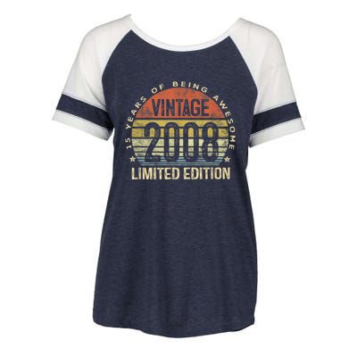 15 Year Old 15th Birthday Present Gifts Boy Vintage 2008 15yr Bday Enza Ladies Jersey Colorblock Tee