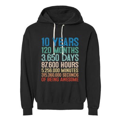 10 Year Old Gift Decorations 10th Bday Awesome 2013 Birthday Garment-Dyed Fleece Hoodie