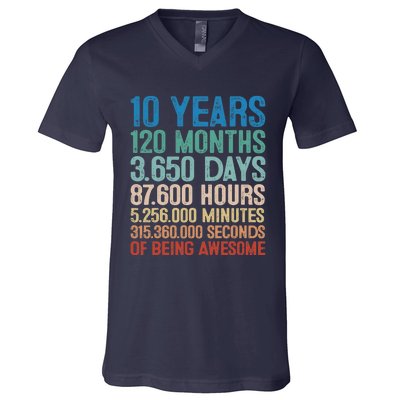 10 Year Old Gift Decorations 10th Bday Awesome 2013 Birthday V-Neck T-Shirt