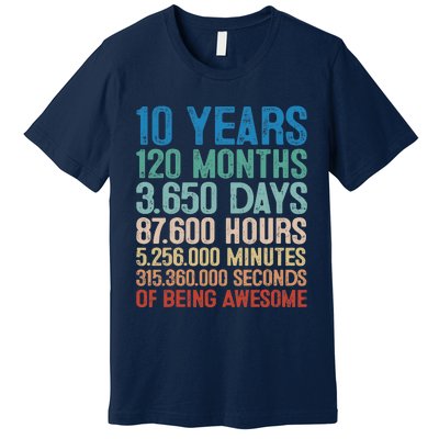 10 Year Old Gift Decorations 10th Bday Awesome 2013 Birthday Premium T-Shirt