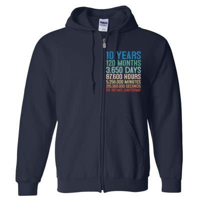 10 Year Old Gift Decorations 10th Bday Awesome 2013 Birthday Full Zip Hoodie