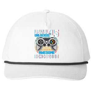 15 Year Old Gamer Boy Since 2008 15th Birthday Present Gifts Gaming Snapback Five-Panel Rope Hat