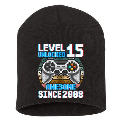 15 Year Old Gamer Boy Since 2008 15th Birthday Present Gifts Gaming Short Acrylic Beanie