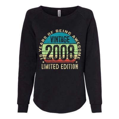 15 Year Old Gift Boy Girl Teen Vintage 2008 15th Birthday Womens California Wash Sweatshirt