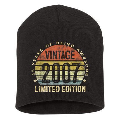 15 Year Old Gifts Vintage 2007 Limited Edition 15th Birthday Short Acrylic Beanie
