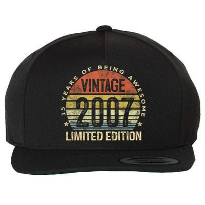 15 Year Old Gifts Vintage 2007 Limited Edition 15th Birthday Wool Snapback Cap