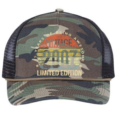 15 Year Old Gifts Vintage 2007 Limited Edition 15th Birthday Retro Rope Trucker Hat Cap