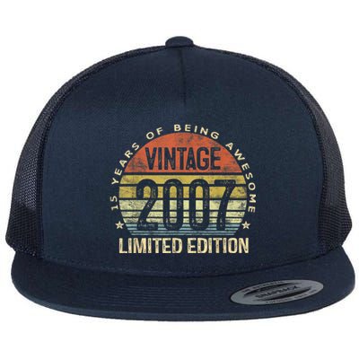 15 Year Old Gifts Vintage 2007 Limited Edition 15th Birthday Flat Bill Trucker Hat