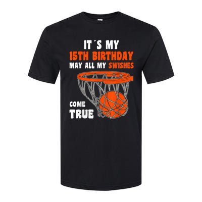 15 Year Old Happy 15th Birthday Basketball 15th Birthday Softstyle® CVC T-Shirt