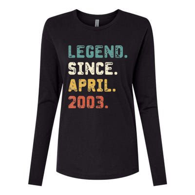 19 Years Old Gifts Legend Since April 2003 19th Birthday Womens Cotton Relaxed Long Sleeve T-Shirt