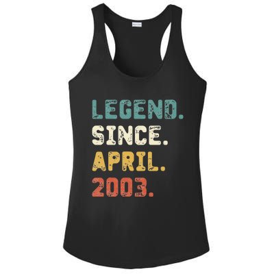 19 Years Old Gifts Legend Since April 2003 19th Birthday Ladies PosiCharge Competitor Racerback Tank