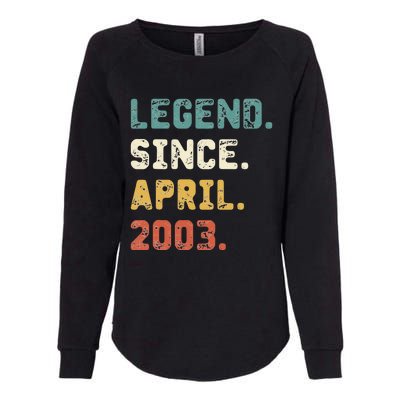 19 Years Old Gifts Legend Since April 2003 19th Birthday Womens California Wash Sweatshirt