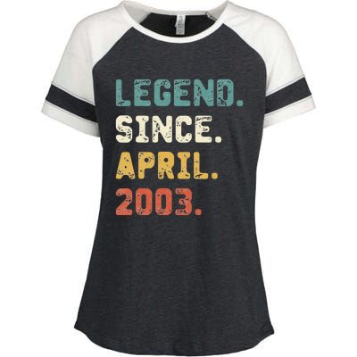 19 Years Old Gifts Legend Since April 2003 19th Birthday Enza Ladies Jersey Colorblock Tee