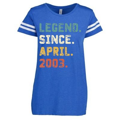 19 Years Old Gifts Legend Since April 2003 19th Birthday Enza Ladies Jersey Football T-Shirt