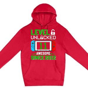 11 Year Old Boy Level 11 Unlocked Awesome 2012 11th Birthday Premium Pullover Hoodie