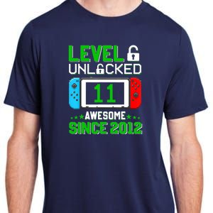 11 Year Old Boy Level 11 Unlocked Awesome 2012 11th Birthday Adult ChromaSoft Performance T-Shirt