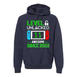 11 Year Old Boy Level 11 Unlocked Awesome 2012 11th Birthday Premium Hoodie