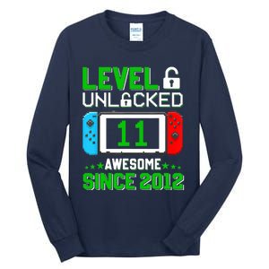 11 Year Old Boy Level 11 Unlocked Awesome 2012 11th Birthday Tall Long Sleeve T-Shirt