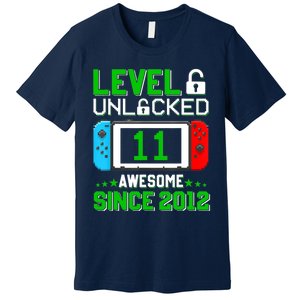 11 Year Old Boy Level 11 Unlocked Awesome 2012 11th Birthday Premium T-Shirt