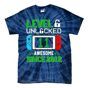 11 Year Old Boy Level 11 Unlocked Awesome 2012 11th Birthday Tie-Dye T-Shirt