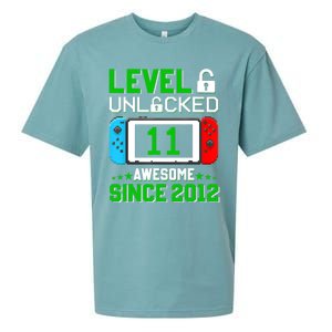 11 Year Old Boy Level 11 Unlocked Awesome 2012 11th Birthday Sueded Cloud Jersey T-Shirt