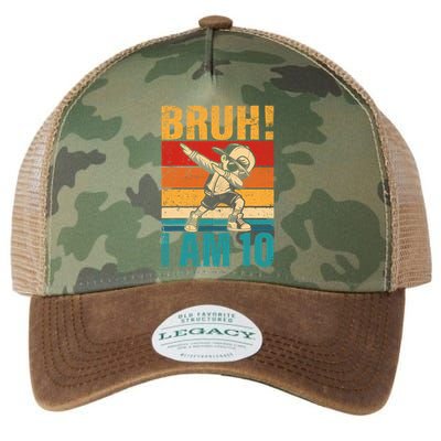 10 Year Old Birthday Dabbing Boy Bruh ItS My 10th Birthday Legacy Tie Dye Trucker Hat