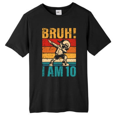 10 Year Old Birthday Dabbing Boy Bruh ItS My 10th Birthday Tall Fusion ChromaSoft Performance T-Shirt