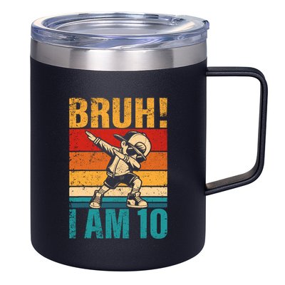10 Year Old Birthday Dabbing Boy Bruh ItS My 10th Birthday 12oz Stainless Steel Coffee Mug