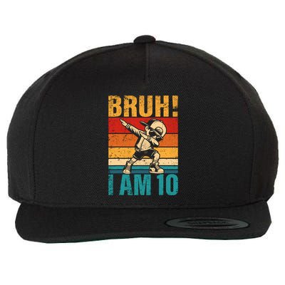 10 Year Old Birthday Dabbing Boy Bruh ItS My 10th Birthday Wool Snapback Cap