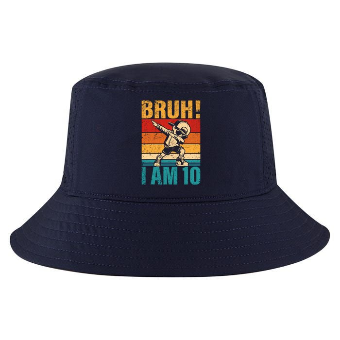 10 Year Old Birthday Dabbing Boy Bruh ItS My 10th Birthday Cool Comfort Performance Bucket Hat