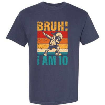 10 Year Old Birthday Dabbing Boy Bruh ItS My 10th Birthday Garment-Dyed Heavyweight T-Shirt