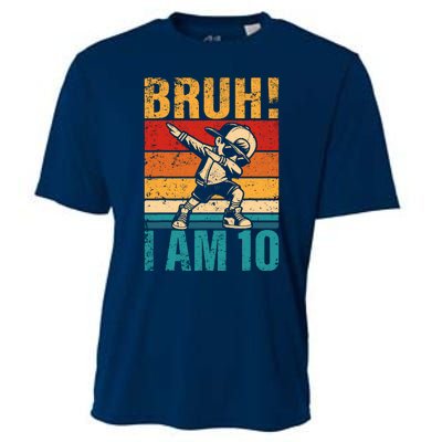 10 Year Old Birthday Dabbing Boy Bruh ItS My 10th Birthday Cooling Performance Crew T-Shirt