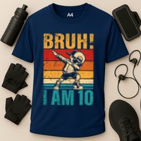 10 Year Old Birthday Dabbing Boy Bruh ItS My 10th Birthday Cooling Performance Crew T-Shirt