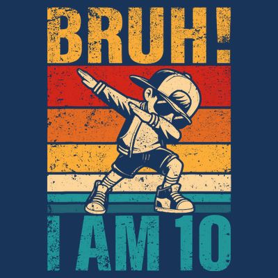 10 Year Old Birthday Dabbing Boy Bruh ItS My 10th Birthday T-Shirt