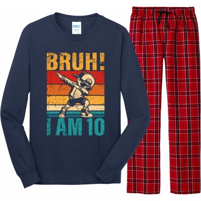 10 Year Old Birthday Dabbing Boy Bruh ItS My 10th Birthday Long Sleeve Pajama Set