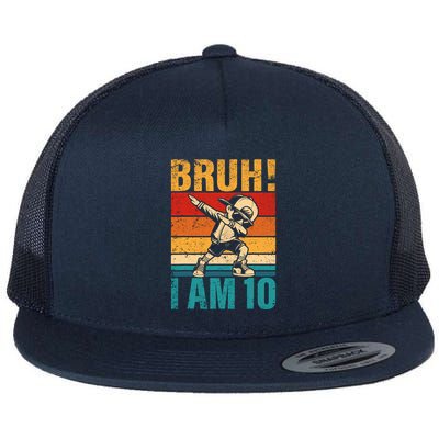 10 Year Old Birthday Dabbing Boy Bruh ItS My 10th Birthday Flatbill Hat