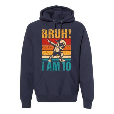 10 Year Old Birthday Dabbing Boy Bruh ItS My 10th Birthday Premium Hoodie