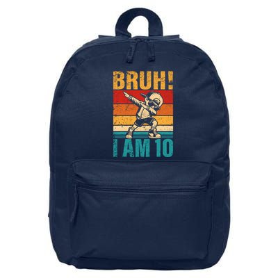 10 Year Old Birthday Dabbing Boy Bruh ItS My 10th Birthday 16 in Basic Backpack